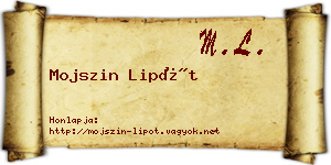 Mojszin Lipót névjegykártya